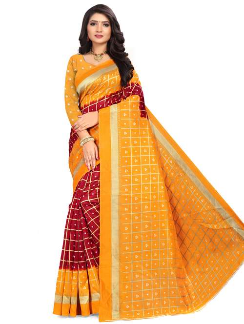 women's bandhani multi colored saree with blouse - 18584099 - Standard Image - 0