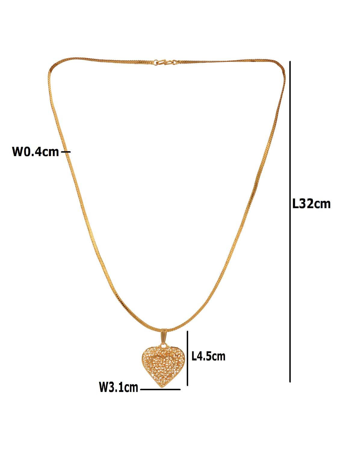 gold plated 3d look heart shape pendent chain - 18584833 -  Standard Image - 3
