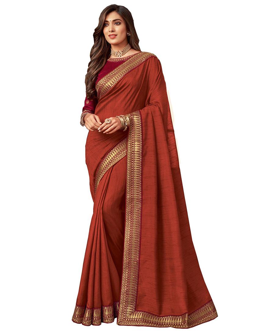 solid bordered saree - 18584859 - Zoom Image - 0