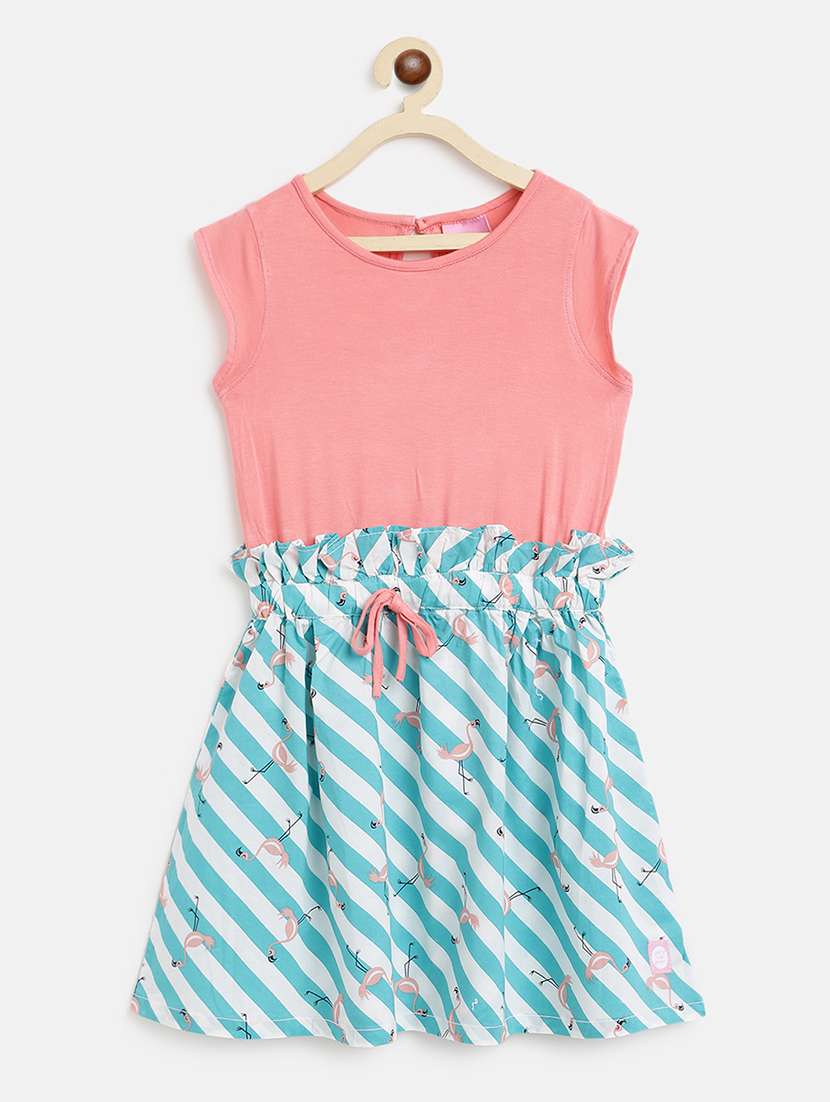 girls round neck sleeveless frock