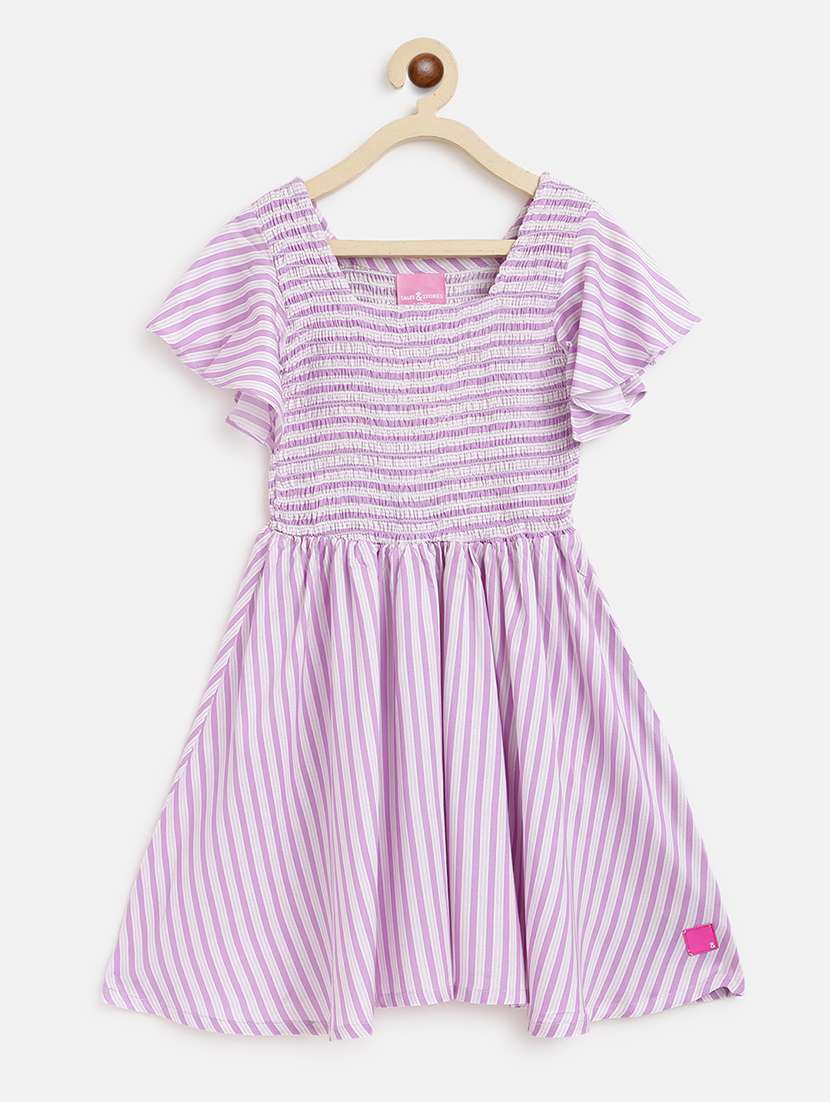 girls square neck short sleeves frock