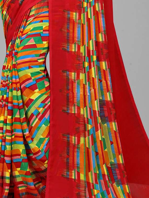 printed jamdani saree with blouse - 18587214 -  Standard Image - 3