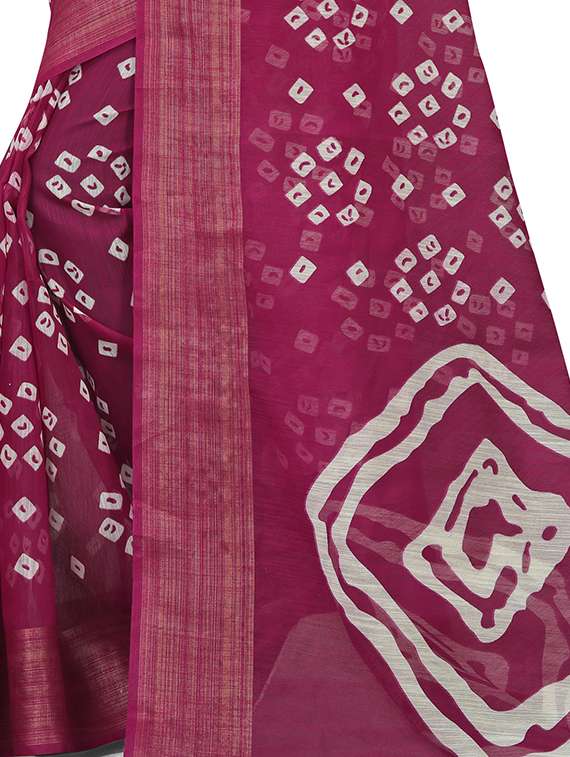 women's bandhani purple colored saree with blouse - 18587228 - Standard Image - 3