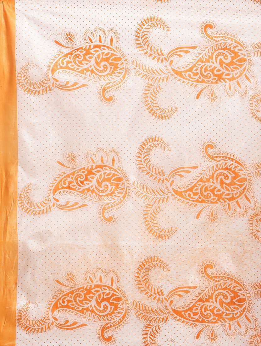women's paisley orange colored saree - 18587852 - Standard Image - 3
