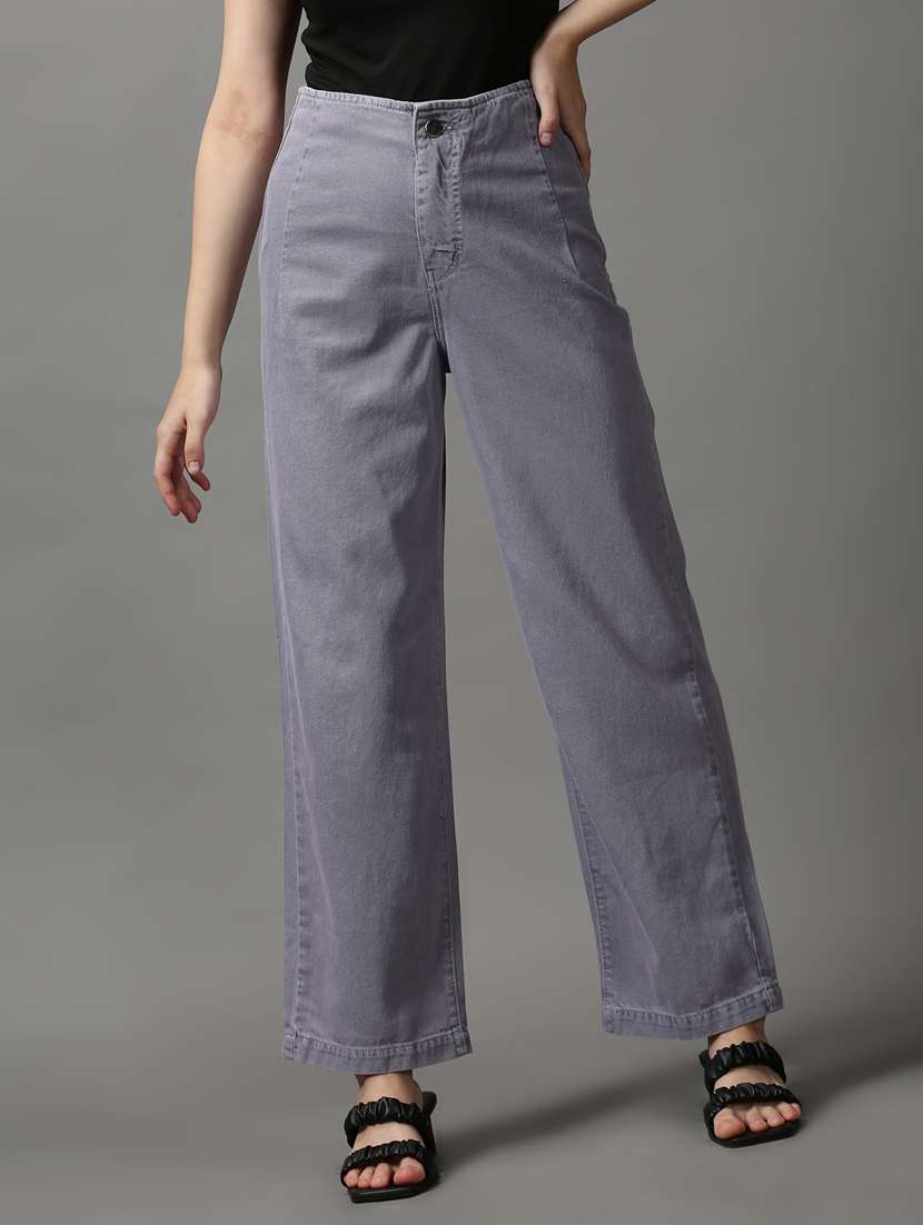 women's plain straight fit jeans