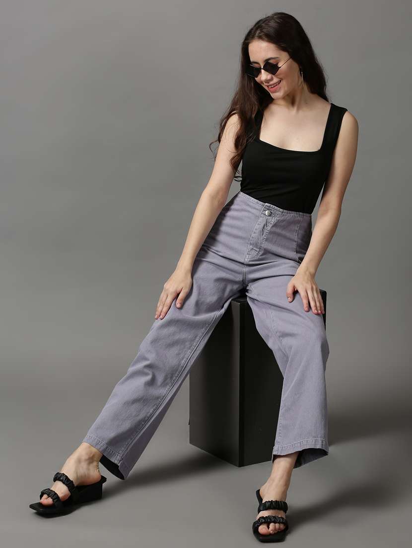 women's plain straight fit jeans - 18589070 -  Standard Image - 3