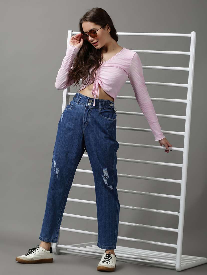 women's distress boyfriend fit jeans - 18589076 -  Standard Image - 3