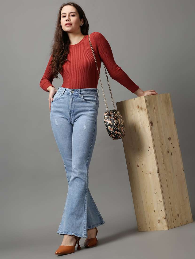 women's distress bootcut jeans - 18589081 -  Standard Image - 3