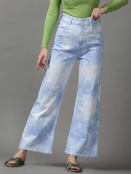 women's tie & dye wide leg jeans - 18589084 -  Standard Image - 0
