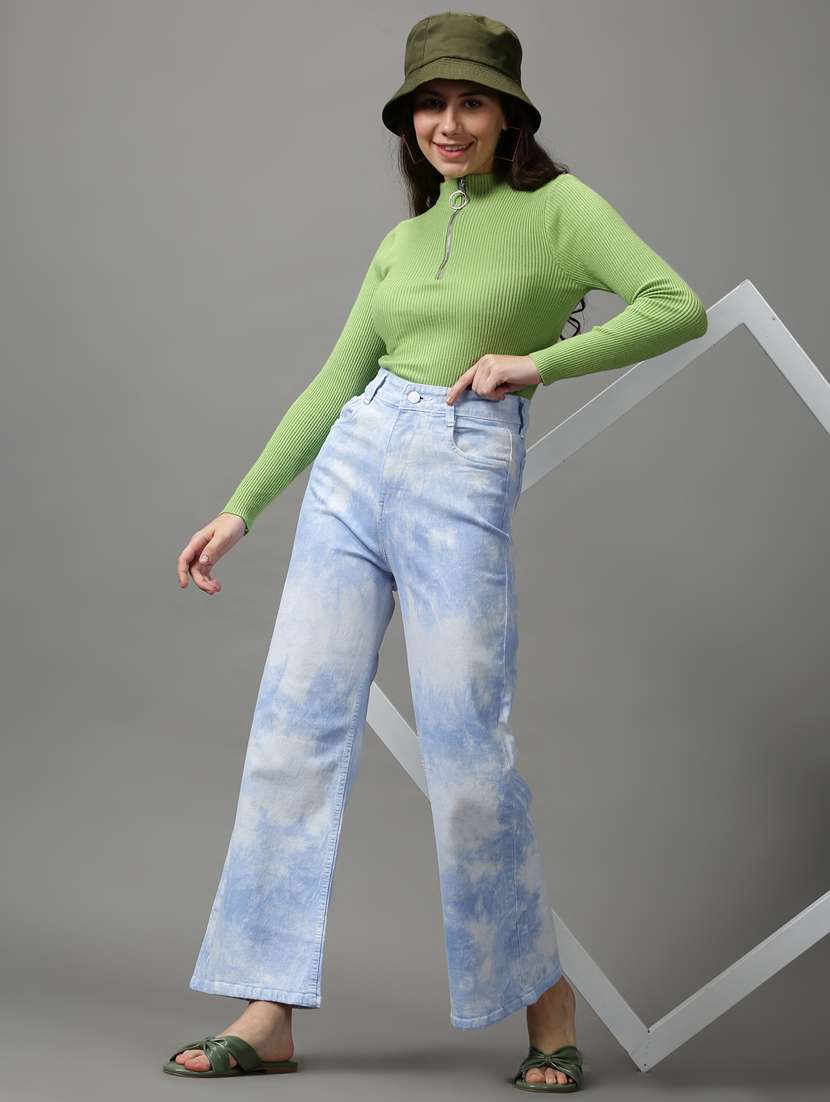women's tie & dye wide leg jeans - 18589084 -  Standard Image - 3