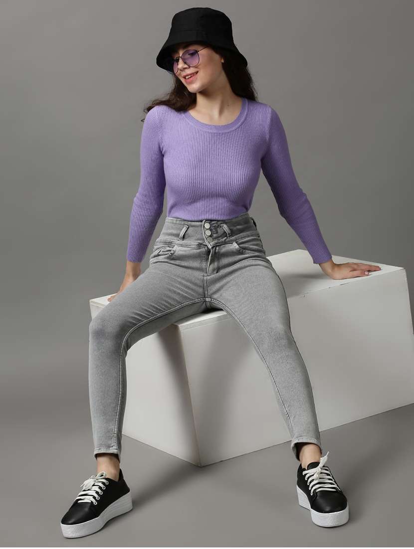 women's plain slim fit jeans - 18589085 - Standard Image - 3