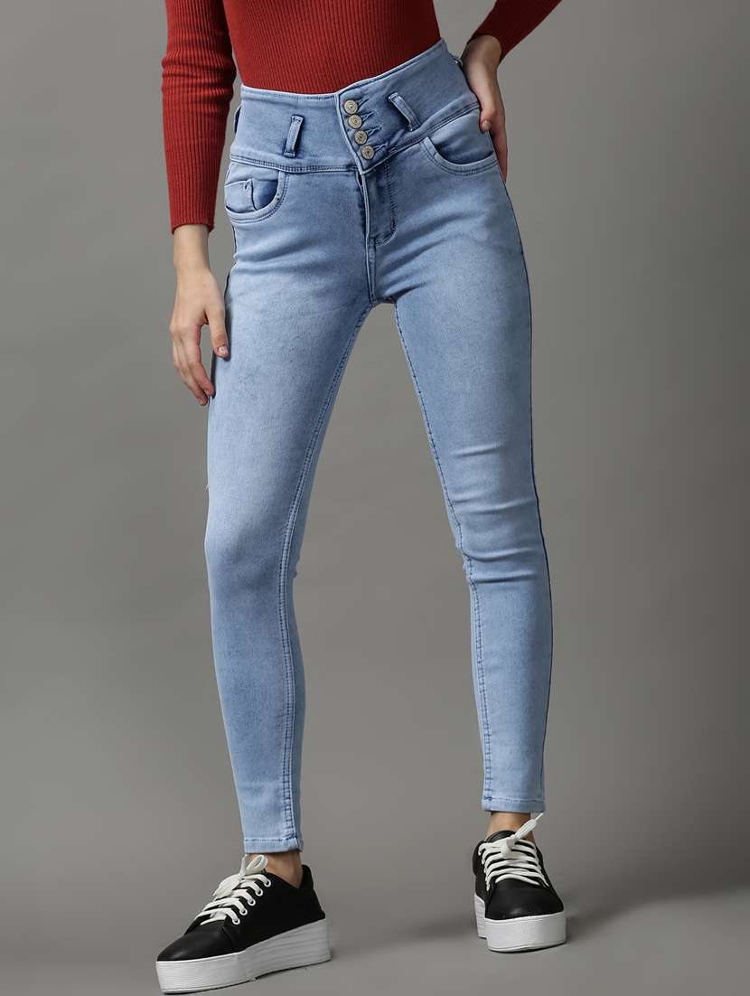 women's plain skinny fit jeans - 18589093 - Zoom Image - 0