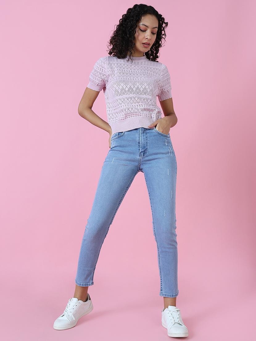 women's distress slim fit jeans - 18589099 - Standard Image - 5