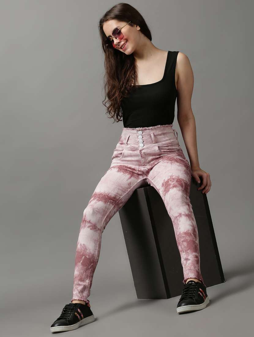 women's tie & dye slim fit jeans - 18589105 -  Standard Image - 3