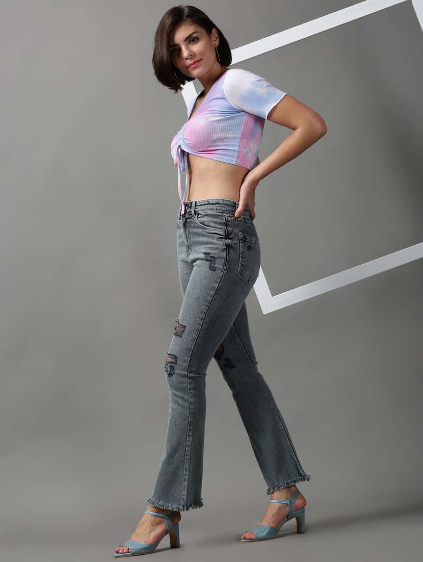 women's crop v neck top - 18589154 -  Standard Image - 3