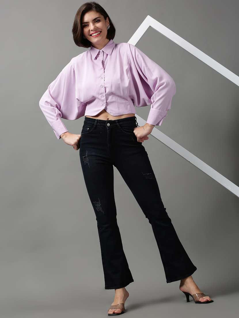 women's crop collared top - 18589173 -  Standard Image - 3