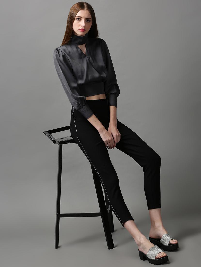 women's blouson key hole neck top - 18589188 - Standard Image - 3