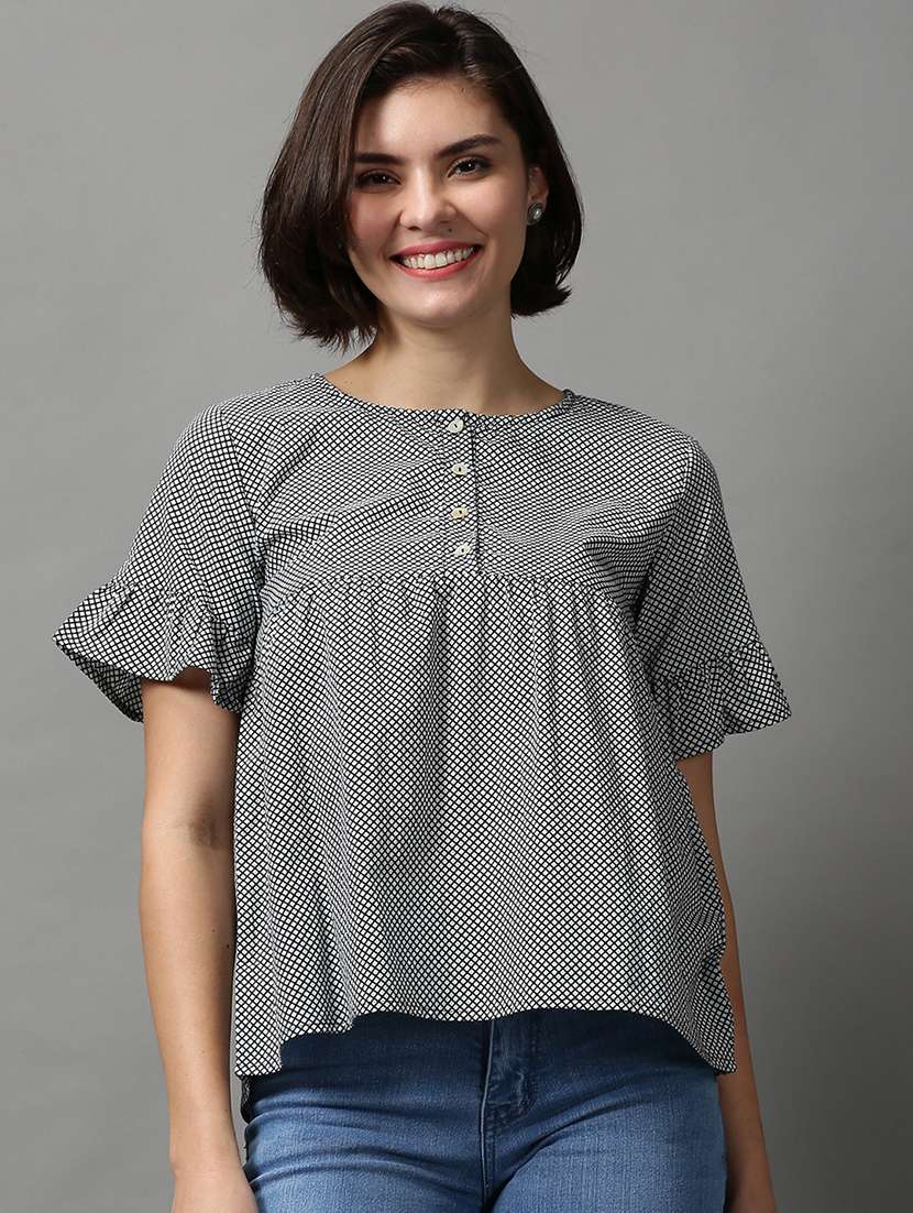 women's peplum round neck top