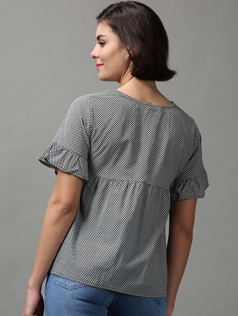 women's peplum round neck top - 18589219 -  Standard Image - 3