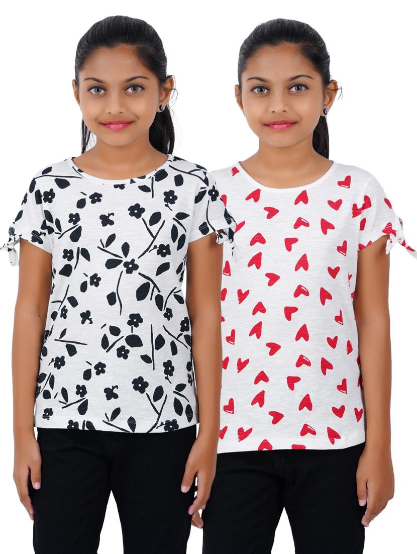 girls pack of 2 printed regular top - 18589507 - Zoom Image - 0