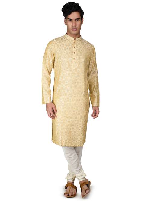 self designed kurta pyjama with jacket - 18590808 -  Standard Image - 0