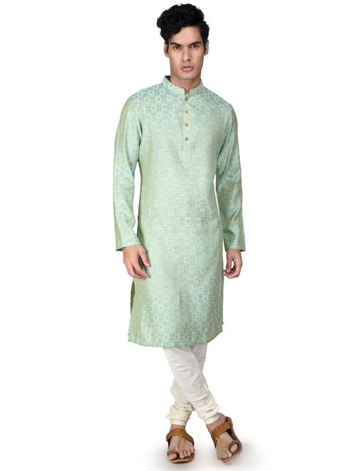 self designed kurta pyjama with jacket - 18590810 - Standard Image - 0
