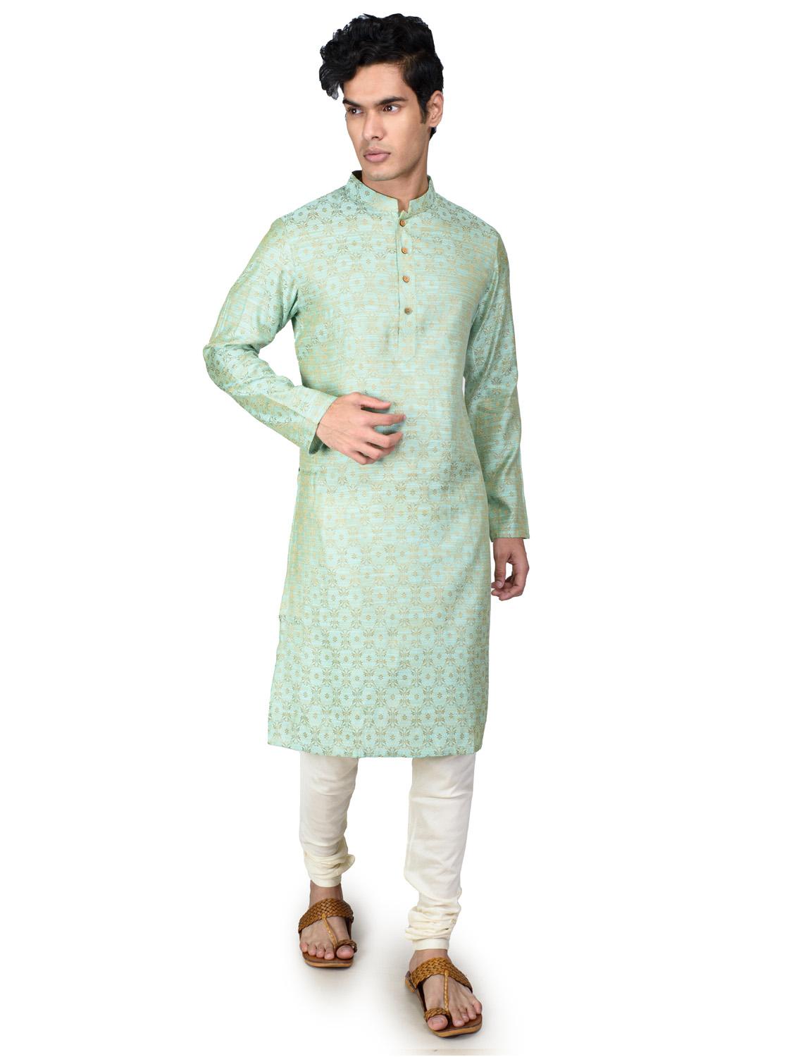 self designed kurta pyjama with jacket - 18590810 - Standard Image - 3