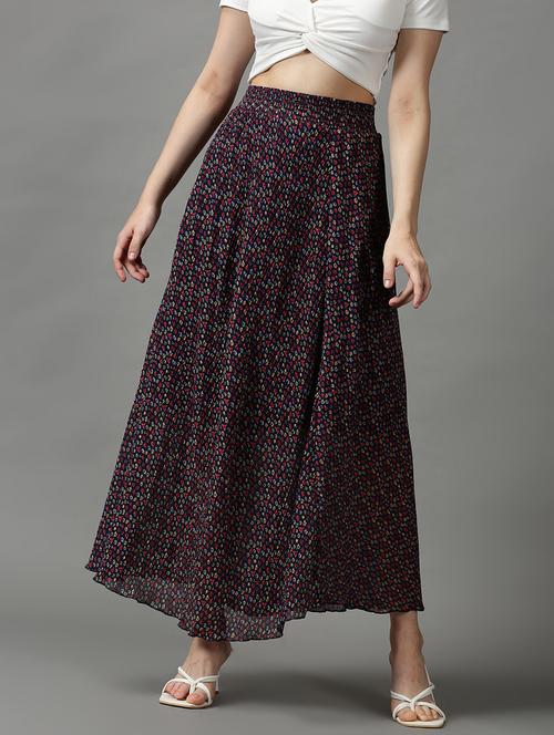 floral flared skirt - 18590816 - Standard Image - 0