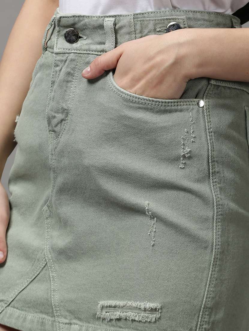 grey solid a-line skirt - 18590825 -  Standard Image - 5