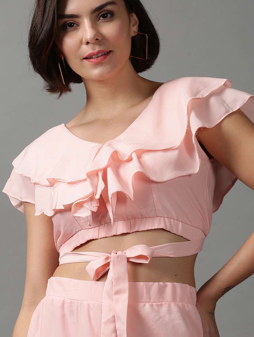 solid blend top and palazzos set set - 18590837 -  Standard Image - 5