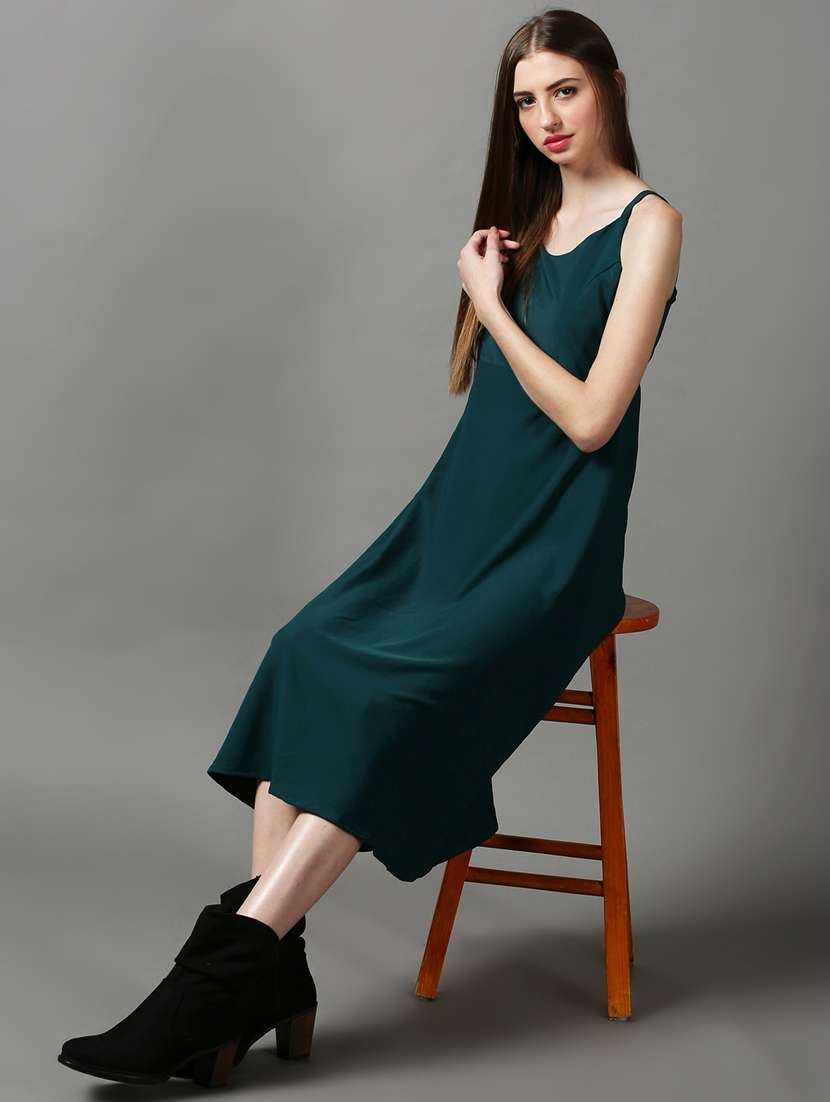 women's fit & flare solid dress - 18590900 -  Standard Image - 3