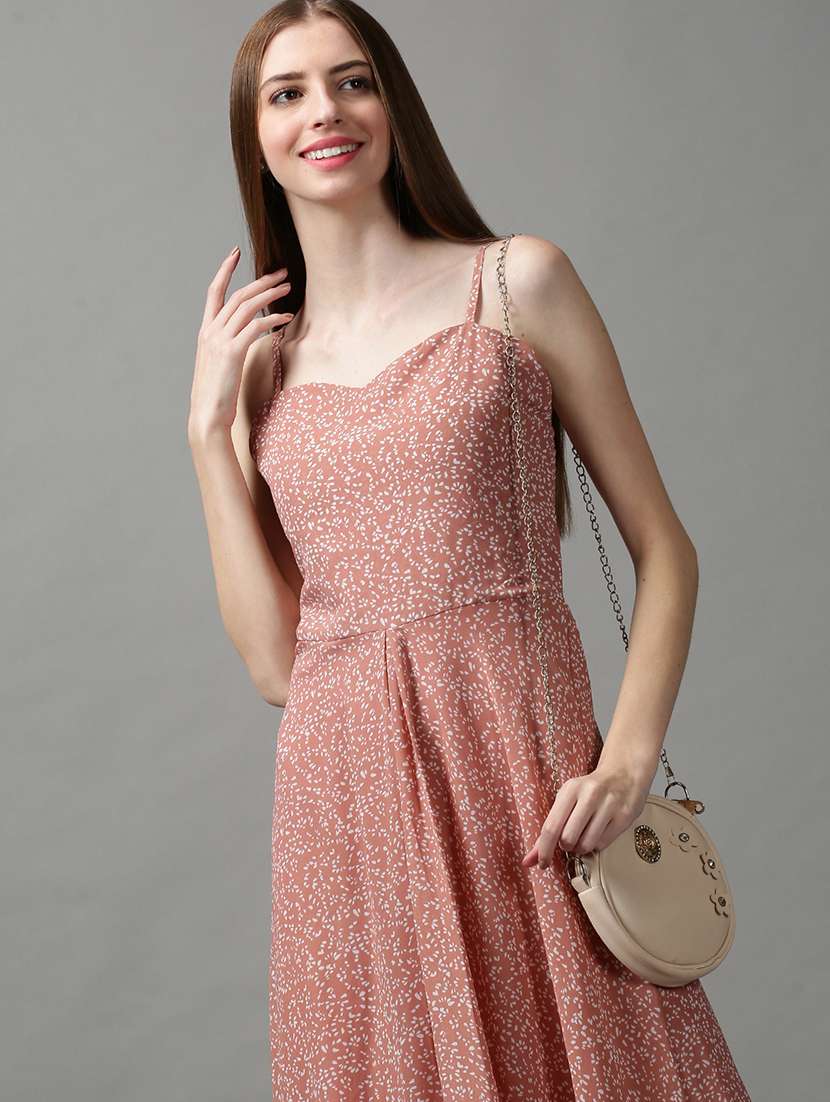 women's fit & flare micro print dress - 18590910 -  Standard Image - 5