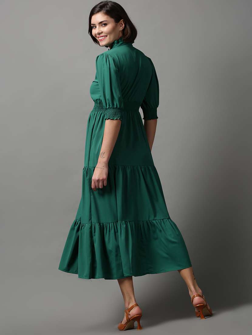 women's tiered dress solid dress - 18590933 -  Standard Image - 3
