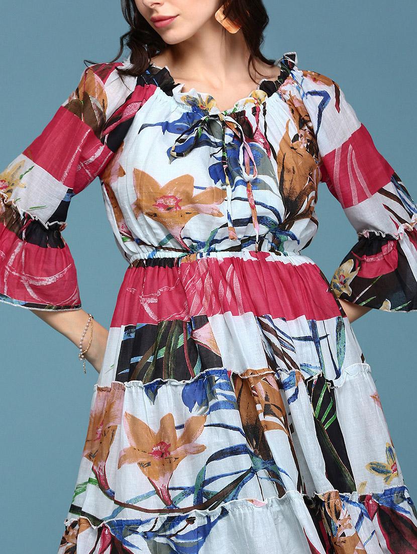 women's tiered dress floral dress - 18590963 - Standard Image - 5
