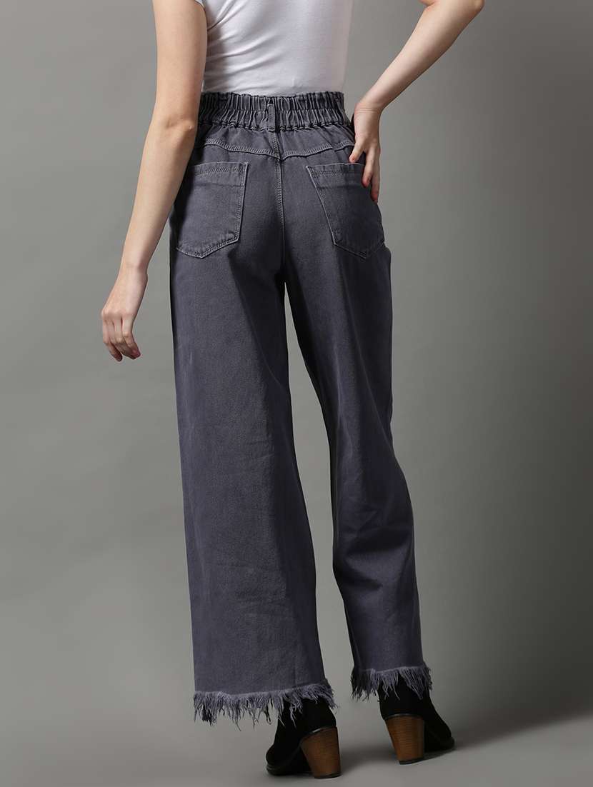 women's plain wide leg jeans - 18590988 -  Standard Image - 3