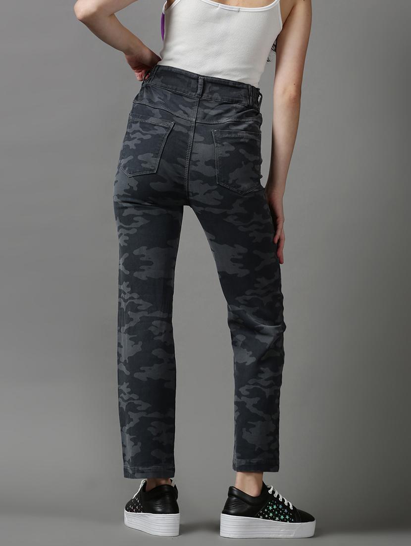 women's printed straight fit jeans - 18590992 - Standard Image - 3