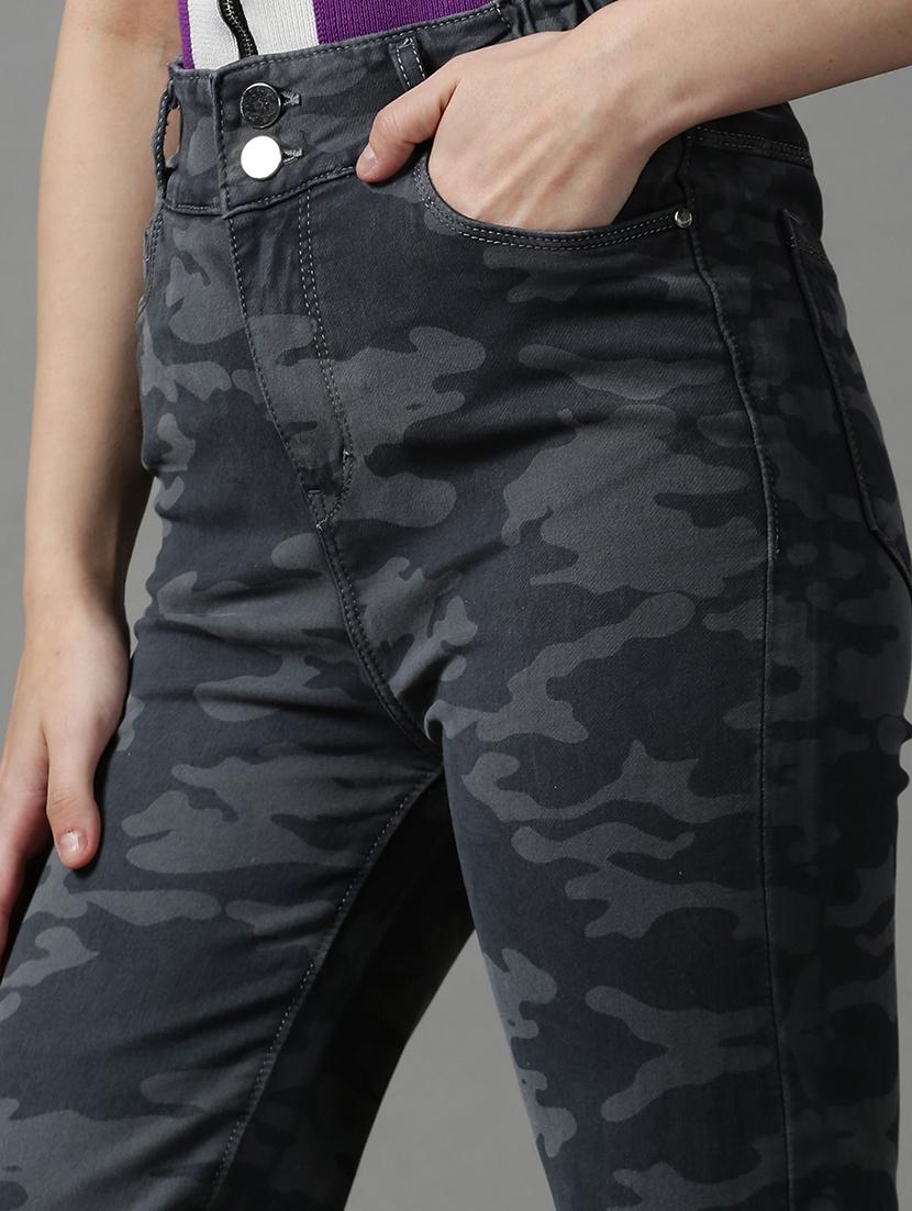 women's printed straight fit jeans - 18590992 - Standard Image - 5