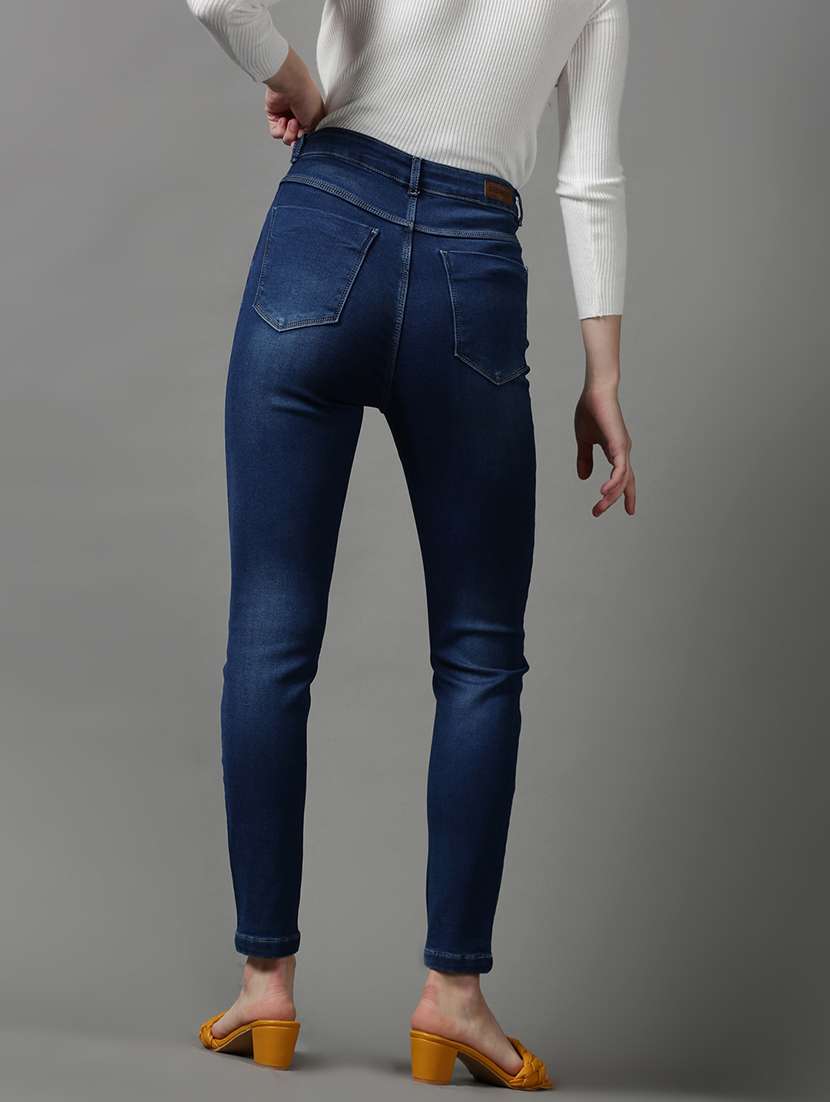 women's plain slim fit jeans - 18590999 - Standard Image - 3