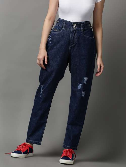 women's distress mom fit jeans - 18591000 - Standard Image - 0