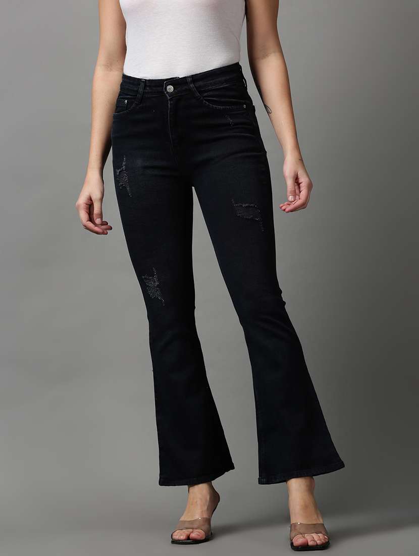 women's distress bootcut jeans - 18591011 - Zoom Image - 0