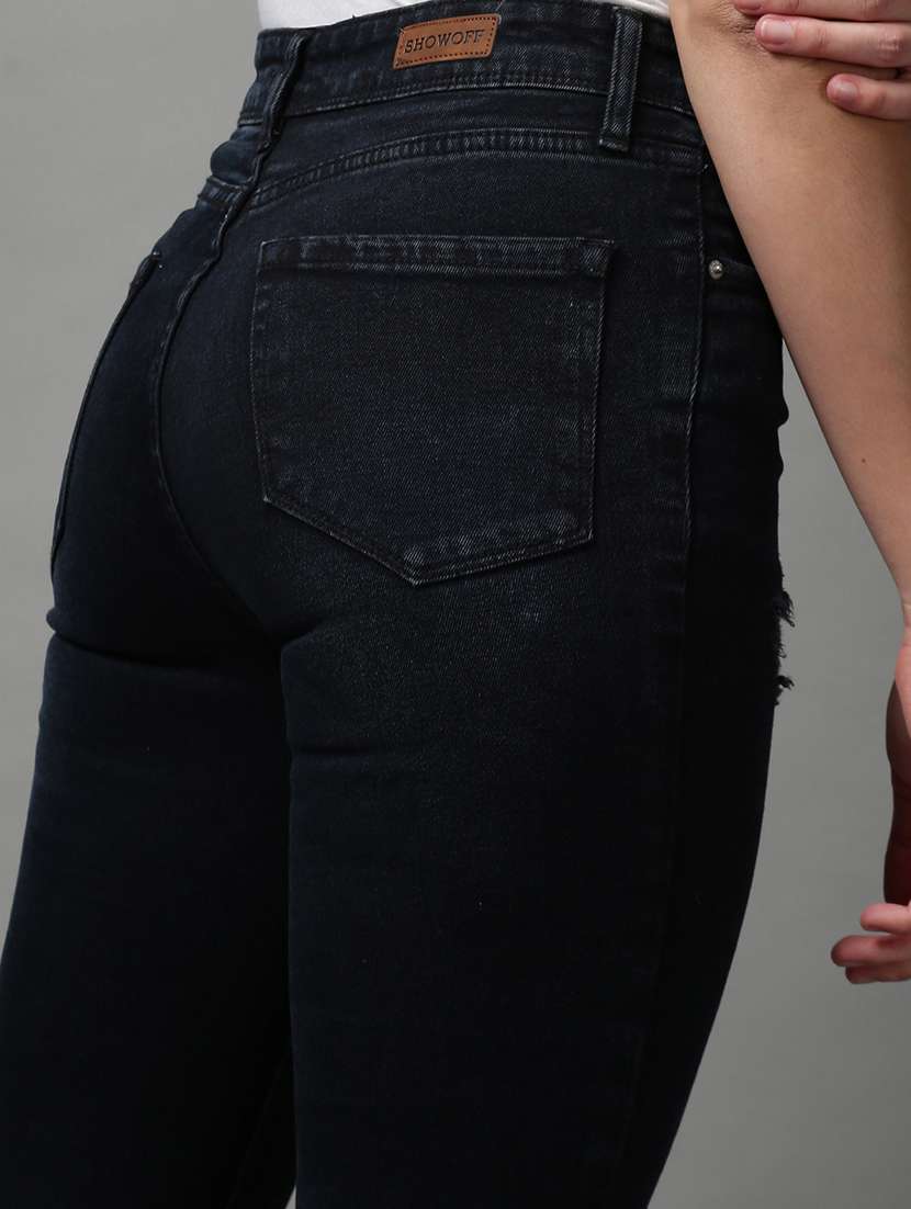 women's distress bootcut jeans - 18591011 - Standard Image - 5