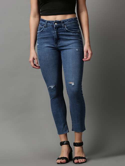 women's distress slim fit jeans - 18591013 -  Standard Image - 0
