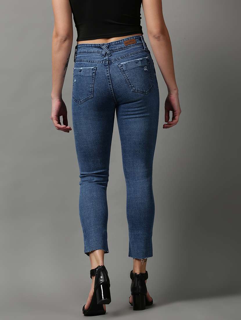 women's distress slim fit jeans - 18591013 - Standard Image - 3