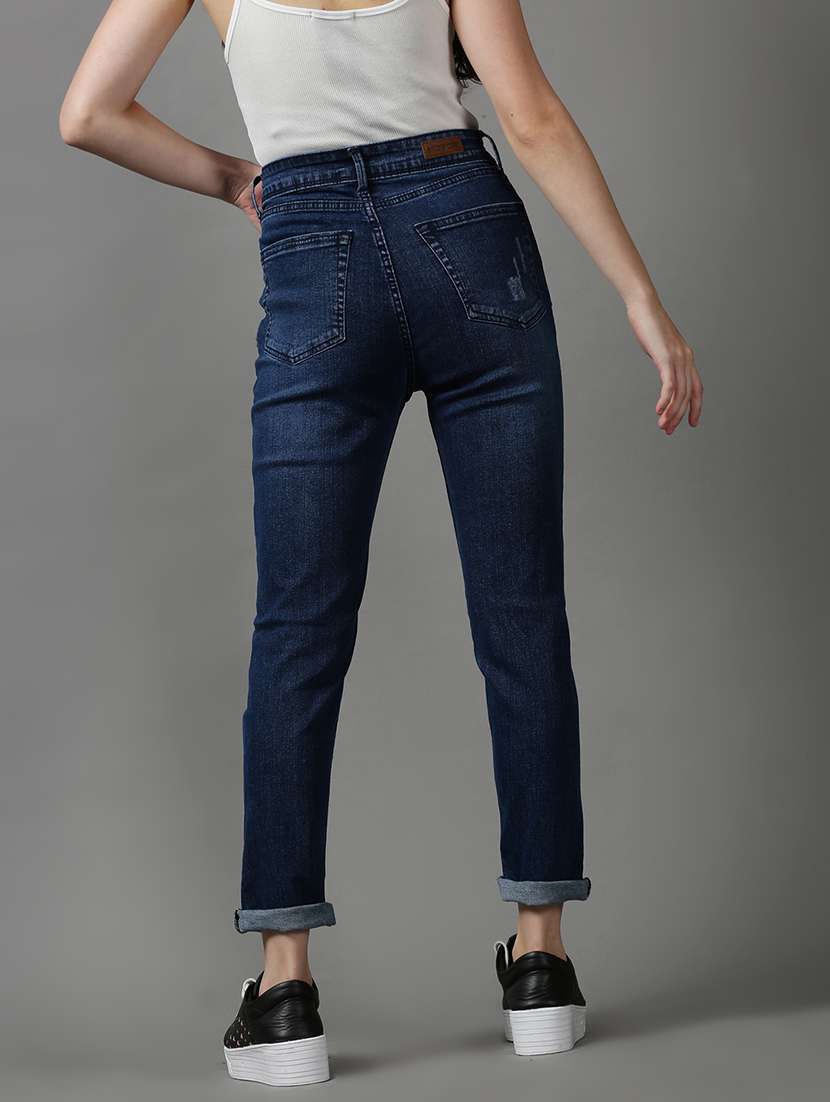 women's distress slim fit jeans - 18591015 -  Standard Image - 3