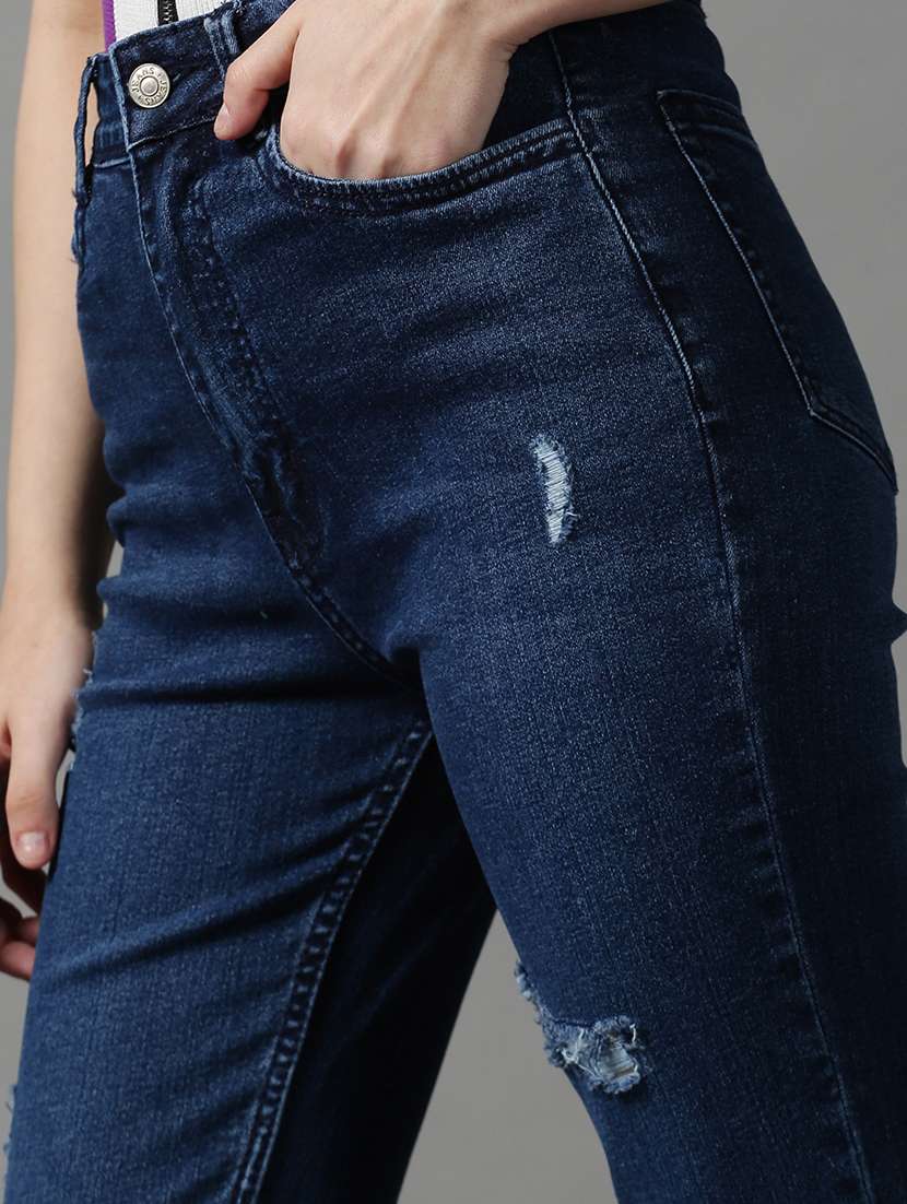 women's distress slim fit jeans - 18591015 -  Standard Image - 5