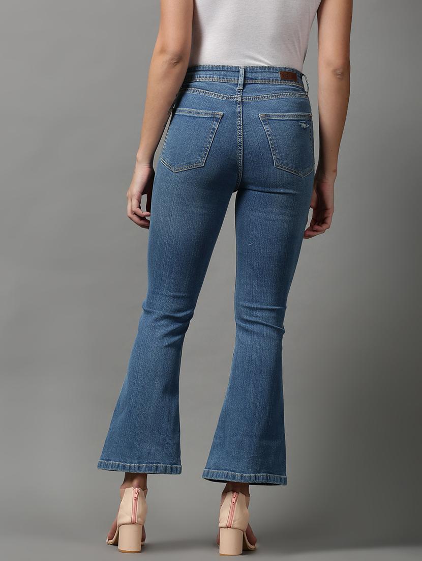 women's distress bootcut jeans - 18591017 - Standard Image - 3