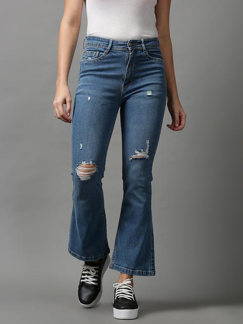 women's distress bootcut jeans - 18591018 -  Standard Image - 0