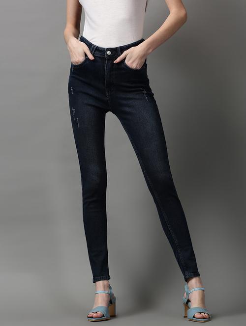 women's distress slim fit jeans - 18591023 - Standard Image - 0