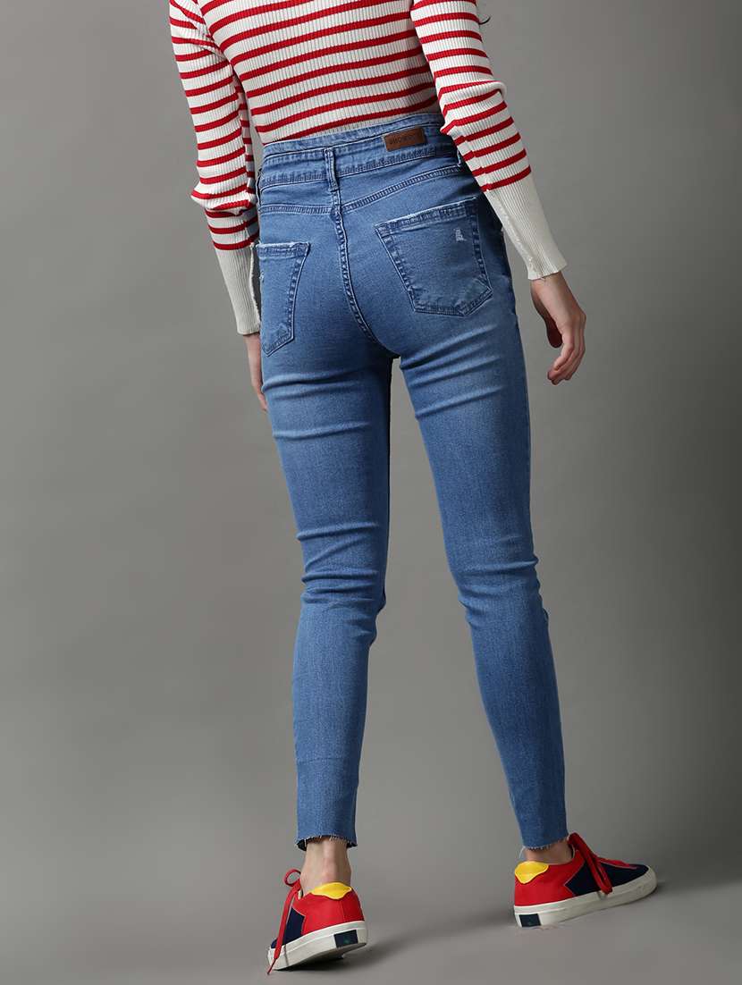 women's distress slim fit jeans - 18591027 -  Standard Image - 3