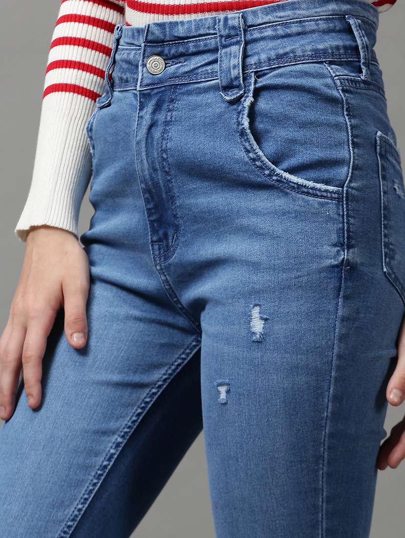 women's distress slim fit jeans - 18591027 -  Standard Image - 5